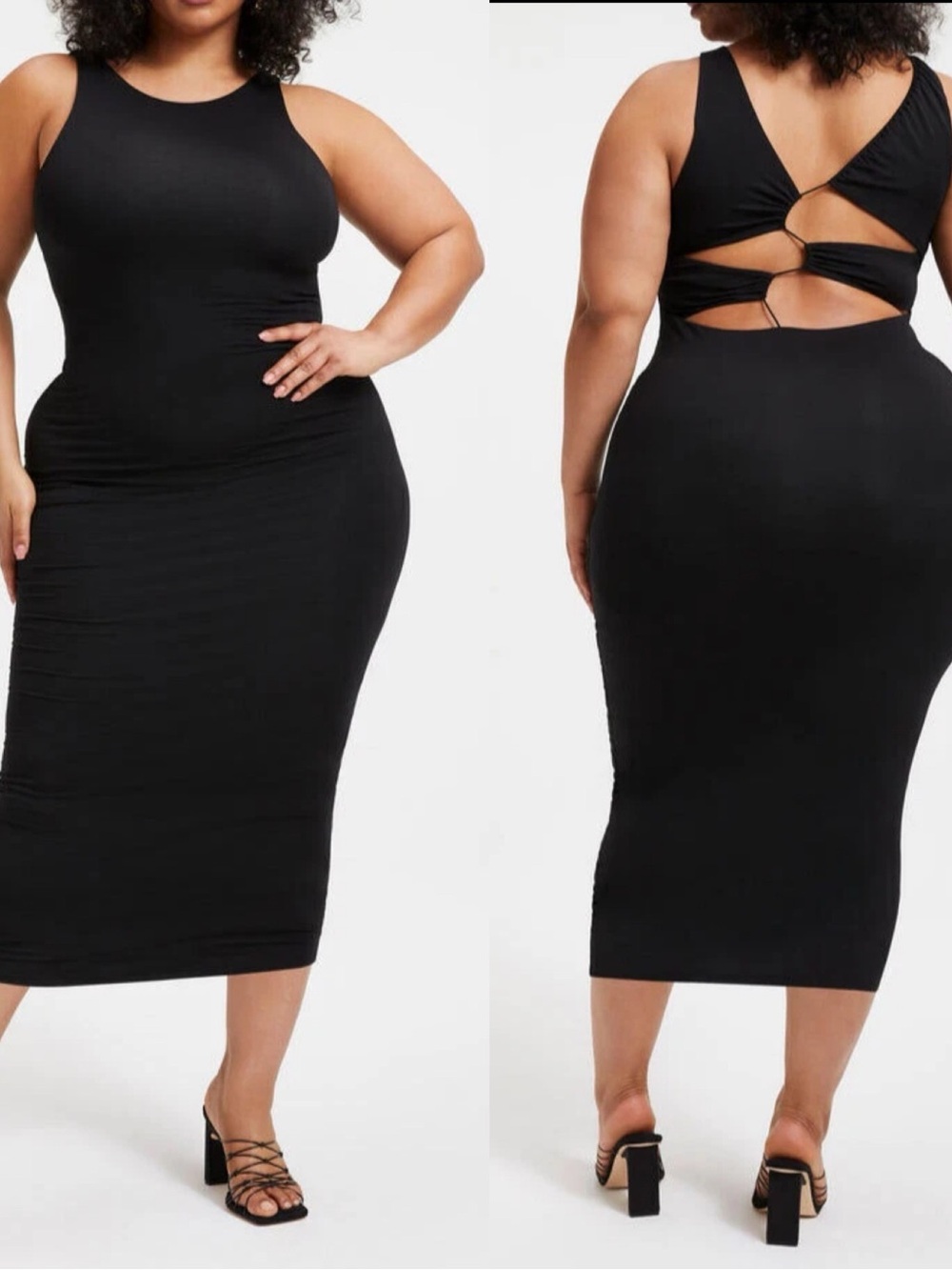 Good American Good Touch '90s Plunge Back Dress